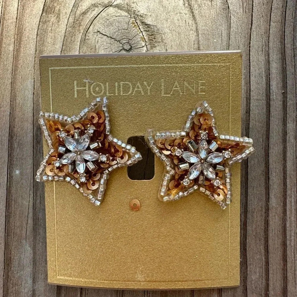 CHRISTMAS STAR GOLD EARRINGS - Picture 4 of 9